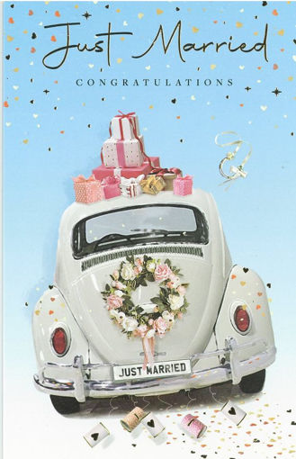 Picture of JUST MARRIED WEDDING CARD